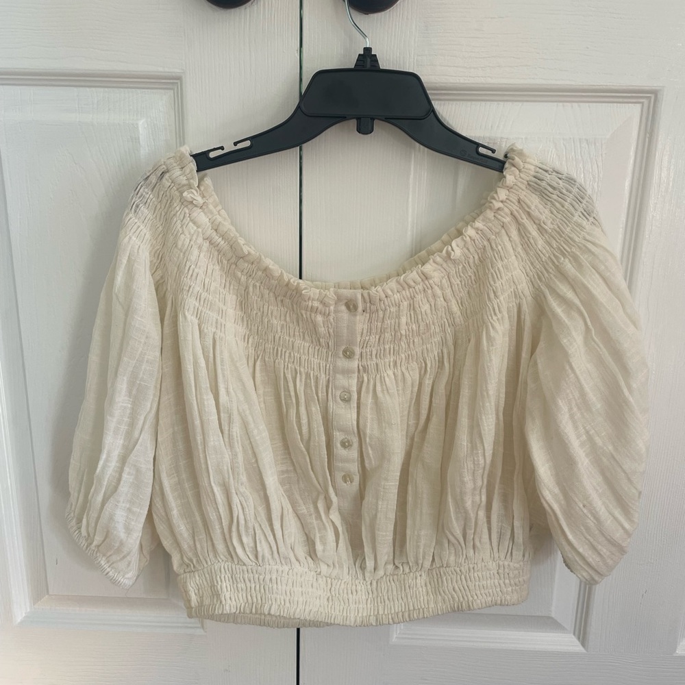 Free people cream crop top